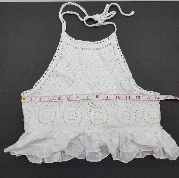 American Eagle Crochet Halter Crop Top XS … - Picture 13 of 14